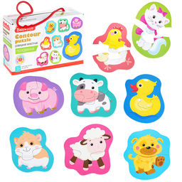 Пазлы контурные Половинки Домашние животные Baby Toys