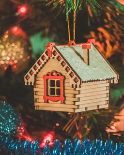 Елочные игрушки: Зимняя избушка 0000