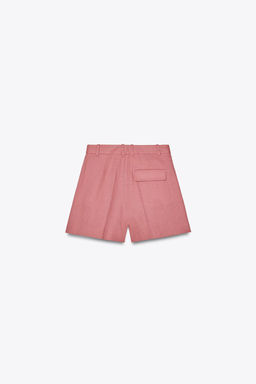 HIGH-WAIST LINEN BLEND BERMUDA SHORTS - Zara фото 11