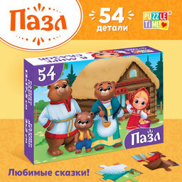 Цена за 3 шт. Пазлы детские сказки «Три медведя», 54 элемента