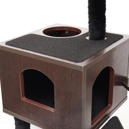 Комплекс для кошек с когтеточкой, с домиком, 58 х 54 х 87см, ЛДСП, цвет венге - Пижон фото 6