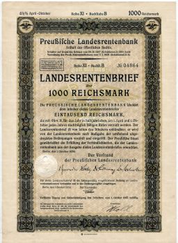 Облигация 4,5% 1000 рейхсмарок 1939 года Германия