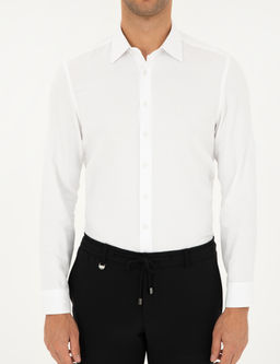 Beyaz Arm_rl_ Slim Fit Uzun Kollu G_mlek