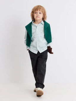 ACOOLA / Сорочка верхняя детская для мальчиков Pingo голубая клетка фото 6