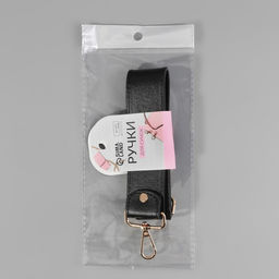 Ручка для сумки, с карабинами, 35 1 см 3,5 см, цвет чёрный/золотой - Арт узор фото 7