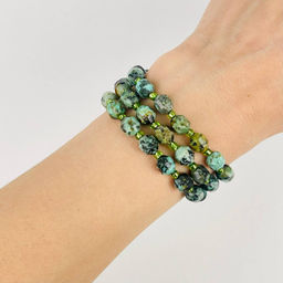 Бусины для украшений из Хризоколлы (40 бусин) 38 см