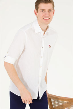 Мужская белая базовая рубашка с длинным рукавом Неожиданная скидка в корзине - U.s. polo assn фото 3
