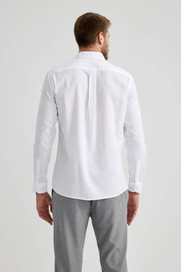 Оксфордская рубашка современного кроя с длинным рукавом - Defacto фото 8