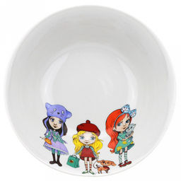 Салатник фарфоровый Девочки 360мл, д14,5см, h4,5см, круглый (Россия)