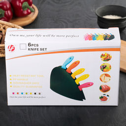 Набор кухонных ножей, лезвие: 15 см, 11,5 см, 11 см, 8 см, на подставке, цвет МИКС - Simaland фото 3