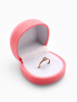 Футляр под кулон, серьги, кольца Кнопка, бархатный, 5.3?5?3.3 см, розовый