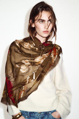 FLORAL PRINT SCARF - Zara фото 2