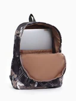 Рюкзак школьный на молнии, с карманами, с абстрактным принтом, размер 30?13?42 см, с принтом, чёрный