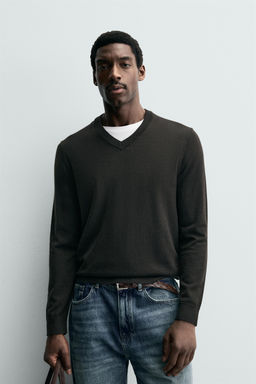 100% WOOL V-NECK JUMPER - Zara фото 10