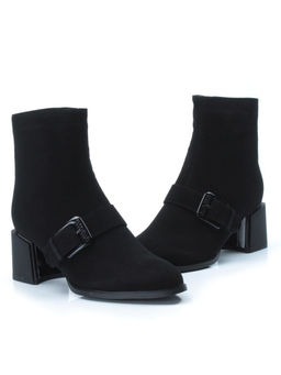 01-PCM347-2 BLACK Ботинки демисезонные женские (натуральная замша, байка)