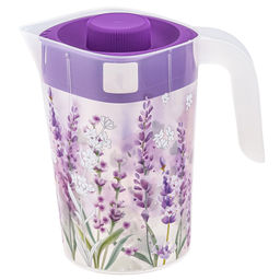 Кувшин пластмассовый Lavender 2л, д21см, h14,5см, с крышкой (Россия)