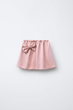SATIN BERMUDA SKORT WITH BOW