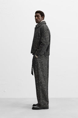 HERRINGBONE WIDE-LEG TROUSERS - Zara фото 4