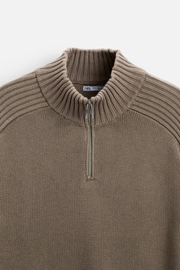 HIGH NECK QUARTER-ZIP SWEATER - Zara фото 25