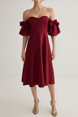 Pudra A-Kesim Gul Detayl? Dokuma S?k Abiye Gece Mezuniyet Elbisesi TPRSS25EL00121 - Trendyolmilla фото 8