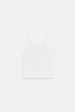 TOP TIRANTES INTERLOCK / Blanco roto