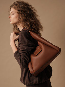 Кожаная сумка Lola DBR 31013 коричневый фундук  фото 8