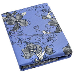 Постельное белье, комплект 1,5 спальный "Цветы сакуры лавандовый/серый", 4 предмета: пододеяльник на пуговицах 145х215см, простыня классическая 150х220см, 2 наволочки 70х70см с клапаном-запахом, бязь "Комфорт" 121г/м2, хлопок 100%, упаковка "классиче