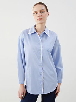 ?izgili Oversize Poplin Kad?n G?mlek Tunik