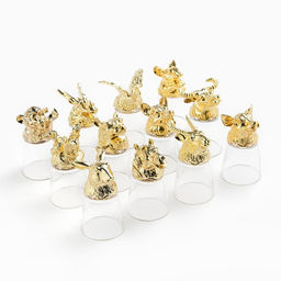 Подарочный набор рюмок-перевертышей «Лучшему мужчине», на 12 персон, рюмка 30 мл, стекло, металл, цвет золотой