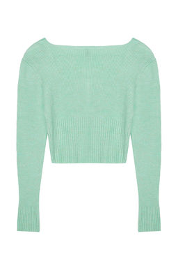 TRENDYOLMILLA Ekru Crop Kare Yaka Triko H?rka TWOAW25HI00178 фото 7