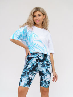 910 Костюм "белый/голубой"