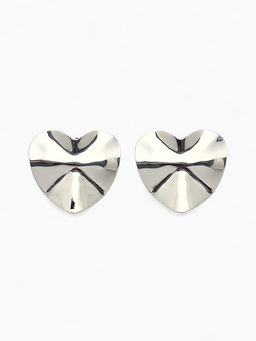 Серьги клипсы для ушей QF «Тренд. Сердечко», цвет серебро