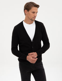 Siyah Slim Fit Basic D__meli Triko H_rka - Pierre cardin фото 3