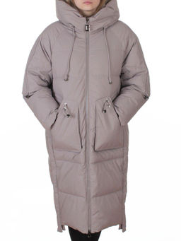 6615 BEIGE Пальто зимнее женское (200 гр. холлофайбер)