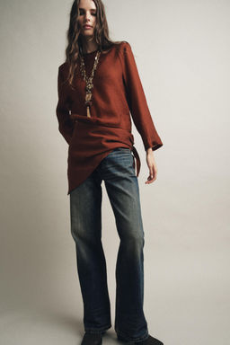 FLOWING BLOUSE WITH MULTI-POSITION SCARF DETAIL ZW COLLECTION - Zara фото 4