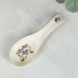 Подставка под ложку Доляна Олива, 21.57.5 см, керамика, белая фото 2