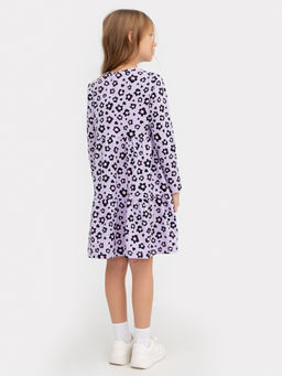 Платье для девочек светло-лиловое с принтом леопард - Mark formelle фото 3