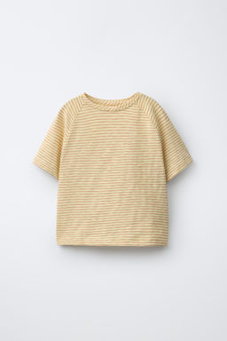 CAMISETA RAYAS MANGA RANGL?N / Amarillo