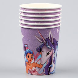 Стакан бумажный Единорог, 250 мл, в наборе 6 штук