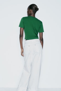 CROPPED STRETCH T-SHIRT - Zara фото 34