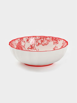 Салатник Botanica, 550 мл, 15×5.5 см, фарфор, белый, красный