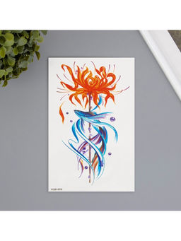 Цена за 2 шт. Переводная тату на тело цветная Рыба синяя, 11.4?21 см