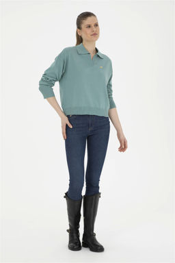 Женский мятный свитер-поло Yala Неожиданная скидка в корзине - U.s. polo assn фото 4