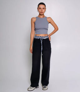 Джинсы #КТ7627, чёрный