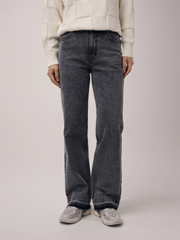 CONTE CON-681 Джинсы wide leg оксидной варки с необработанным краем washed black - Conte elegant фото 3