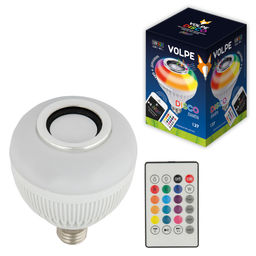 ULI-Q340 8W/RGB/E27 WHITE Светодиодный светильник Диско, с динамиком и Bluetooth. 220В. Белый. ТМ Volpe