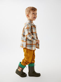 Uzun Kollu Ekose Desenli Erkek Bebek G?mlek Ceket