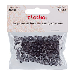 Бусина Zlatka акрил ARO-1 9 х 10 мм 25 г 197 серый  фото 3