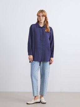 Oversize Modal Kar???ml? Kad?n G?mlek Tunik