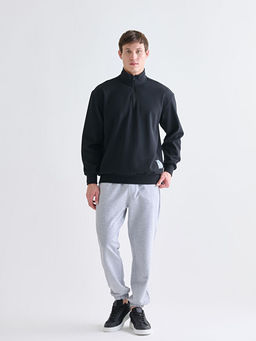 Fermuarl? Dik Yaka Erkek Sweatshirt